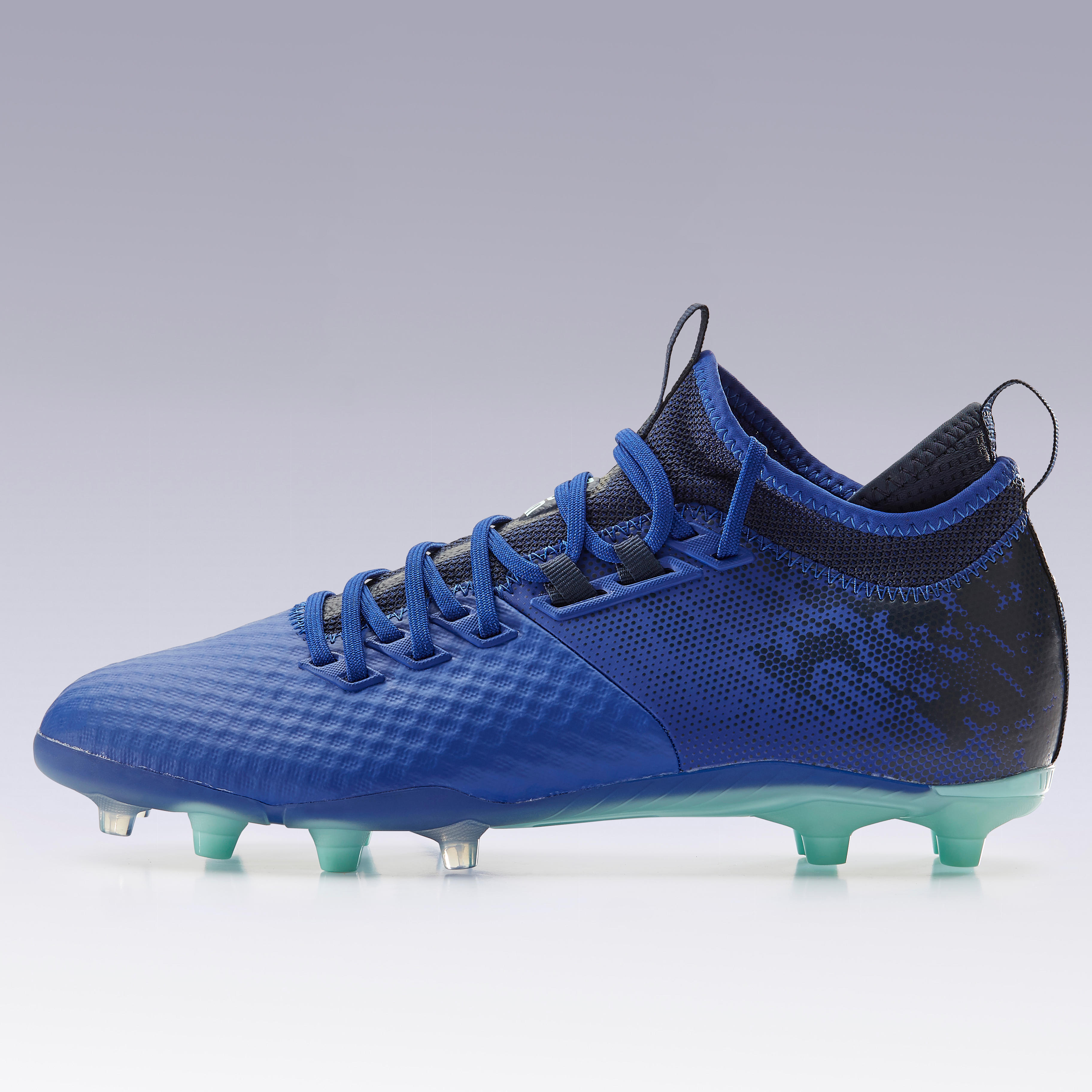 Adult Firm Ground Football Boots Agility 900 Mesh MiD Blue