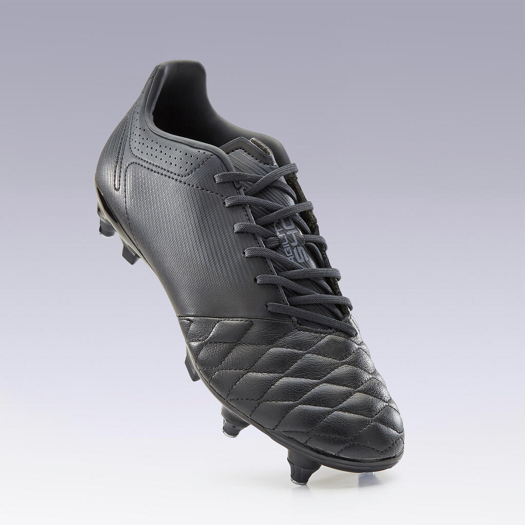 Fussballschuhe Stollen Agility 540 SG Leder Erwachsene schwarz