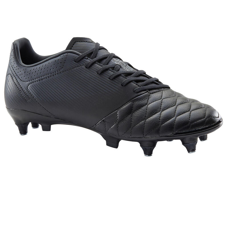 Chaussure de football adulte terrain gras Agility 540 cuir SG noir