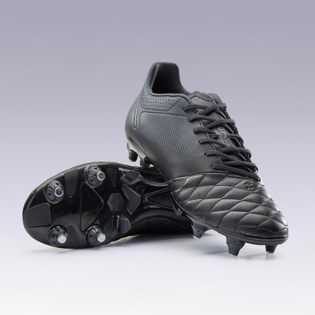 Fussballschuhe Stollen Agility 540 SG Leder Erwachsene schwarz