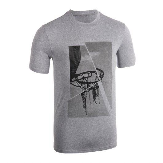 T-SHIRT / MAILLOT DE BASKETBALL HOMME TS500 GRIS PANIER