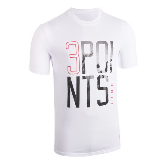 T-SHIRT / MAILLOT DE BASKETBALL HOMME TS500 BLANC 3POINTS