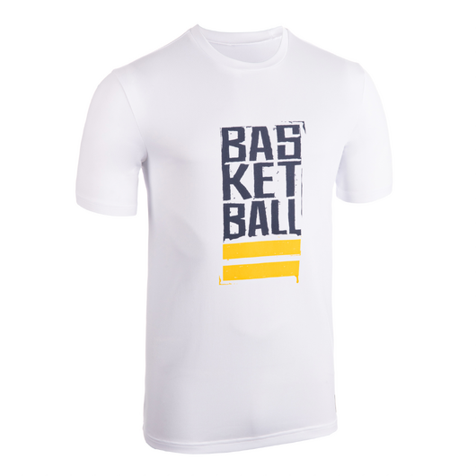 T-SHIRT / MAILLOT DE BASKETBALL HOMME TS500 BLANC/BLEU STREET