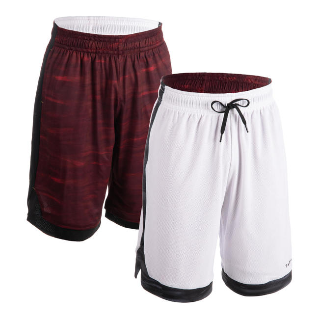 Men's Reversible Basketball Shorts - Grey/Burgundy