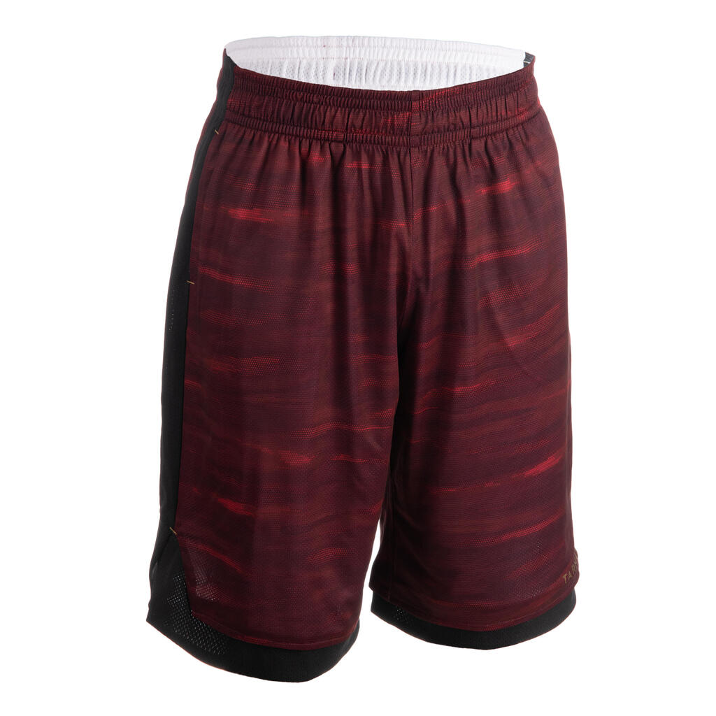 Basketballshorts wendbar SH500 Herren weiss/marineblau