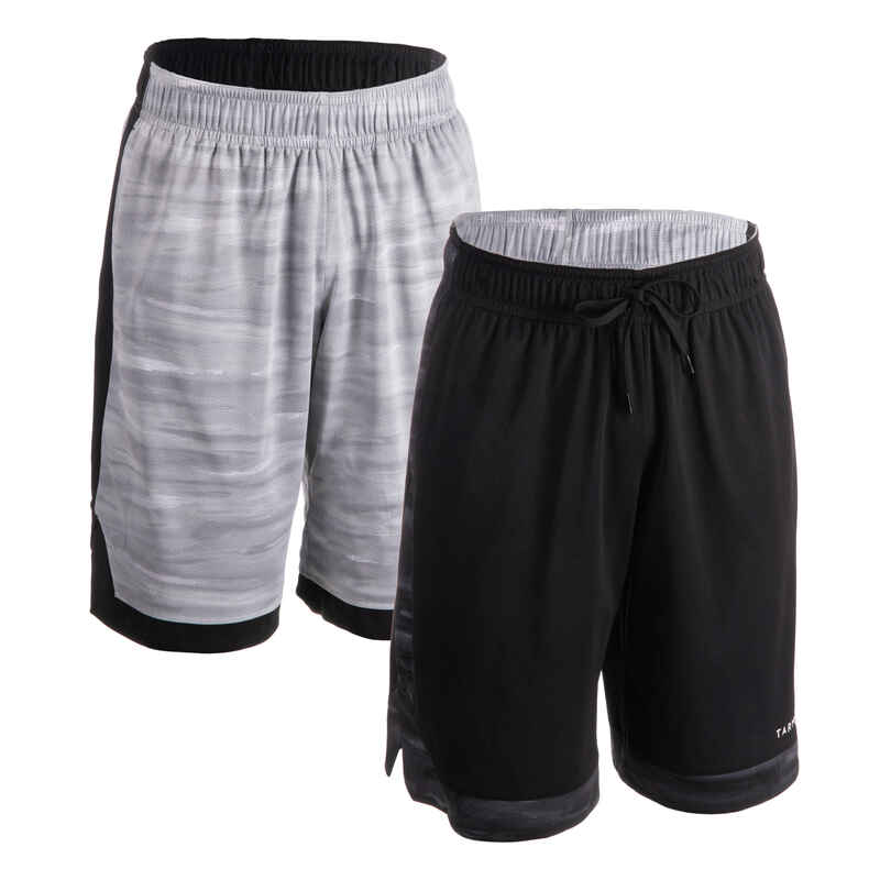 Basketballshorts wendbar SH500R Herren grau/schwarz Basketballshorts wendbar SH500R Herren grau/schwarz