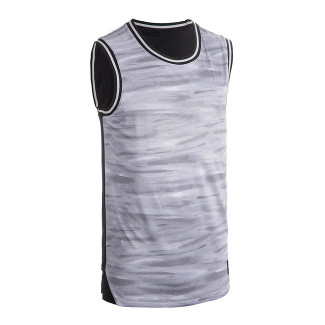 Men's Reversible Basketball Jersey / Tank Top T500R Grey/Black