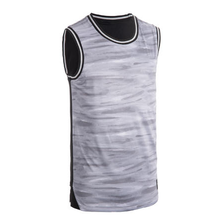 Men S Reversible Sleeveless Basketball Jersey T500r Grey Black Decathlon Men S Reversible Sleeveless Basketball Jersey T500r Grey Black Decathlon