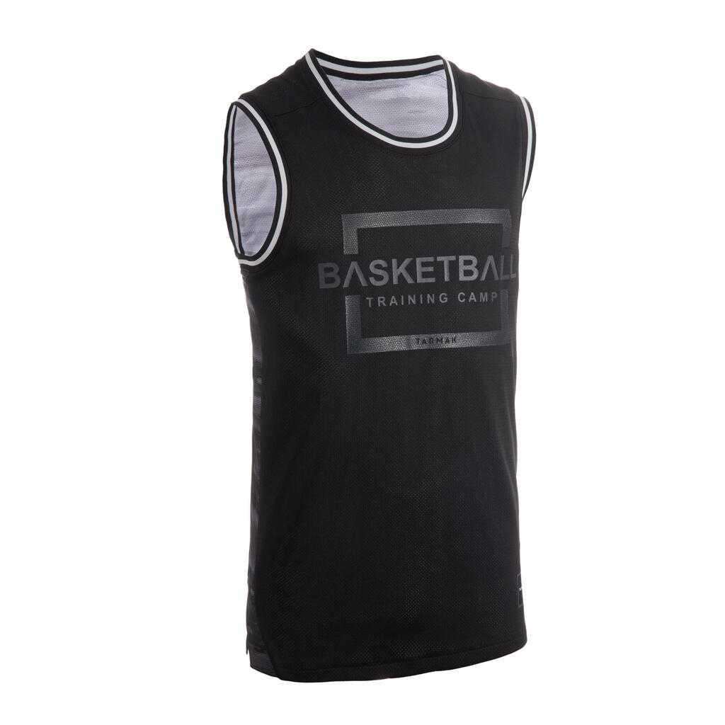 Basketballtrikot ärmellos wendbar T500R Herren grau/schwarz