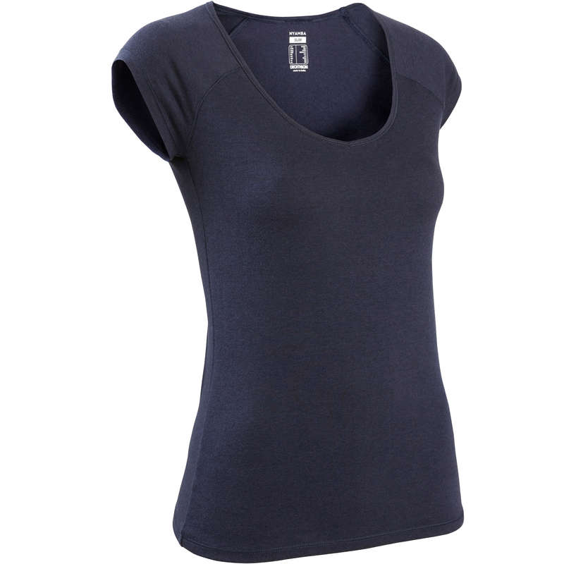 WOMAN T SHIRT LEGGING SHORT Clothing - Women's Slim Gym T-Shirt 500 DOMYOS - Tops