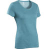 Women's Gym & Pilates Regular T-Shirt 500 - Turquoise Marl