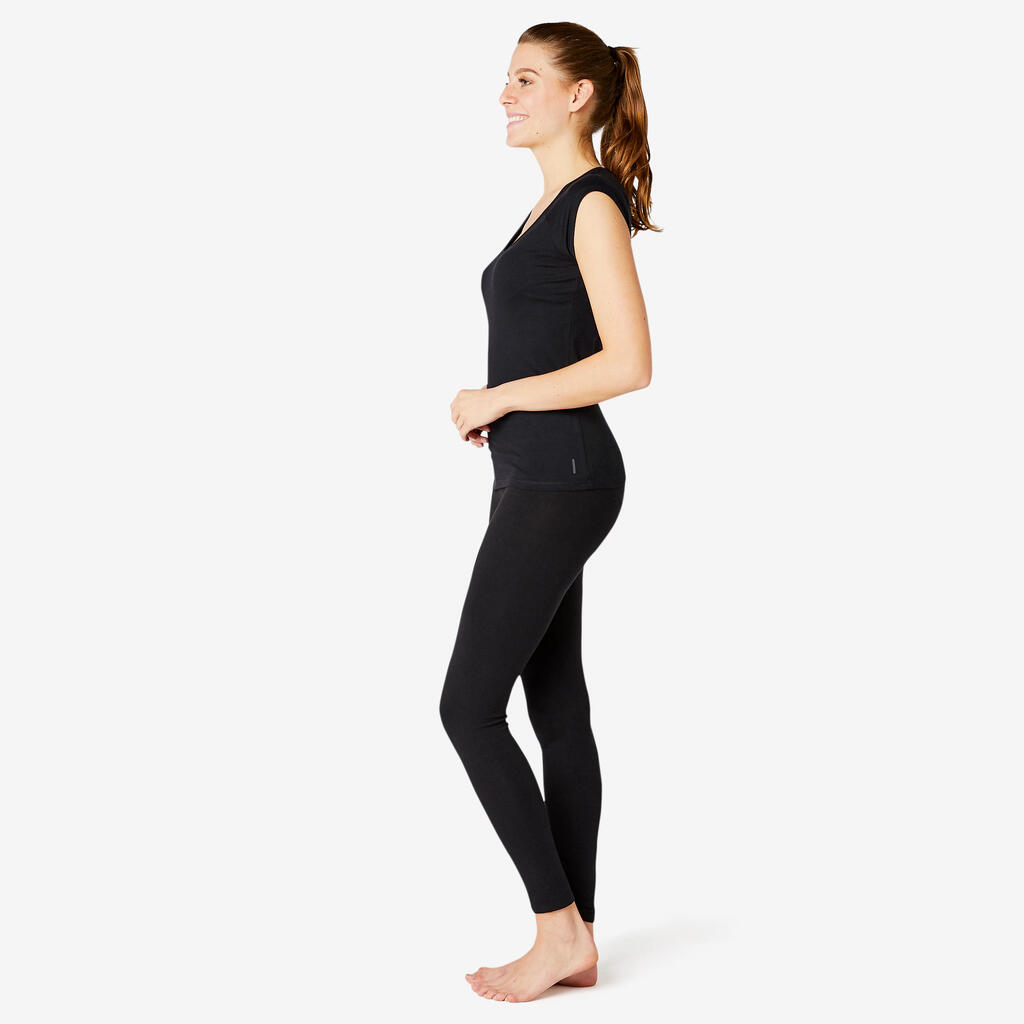 Women's Slim-Fit Gentle Gym & Pilates T-Shirt 500 - Pink