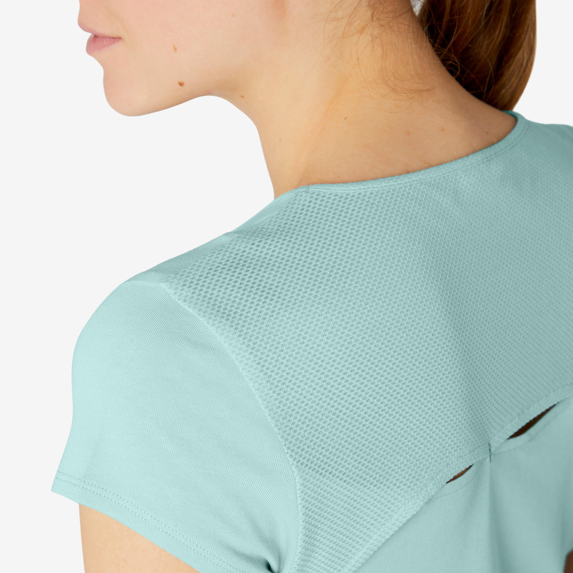 Women's Pilates & Gentle Gym T-Shirt 520 - Green 7/8