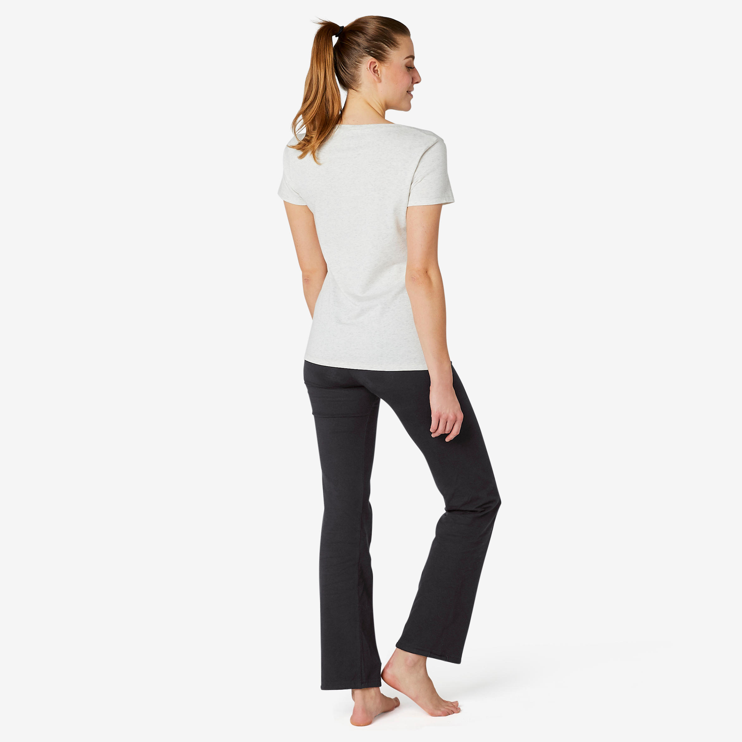Leggings de fitness bajos ajustables negros para mujer Confort 500 18/25