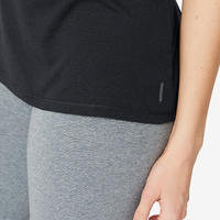 Crna ženska majica kratkih rukava s okruglim izrezom oko vrata 500