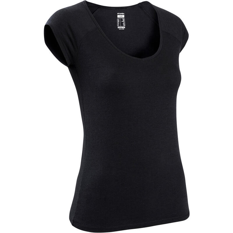 Gym T-shirt voor dames 500 slim zwart