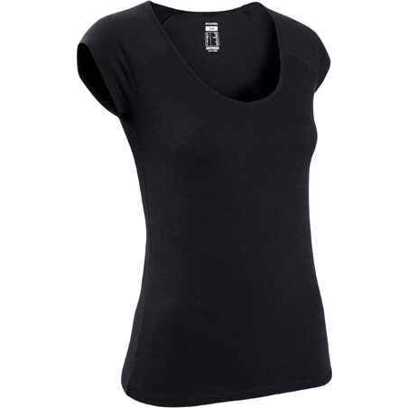 T-Shirt Slim 500 Femme Noir