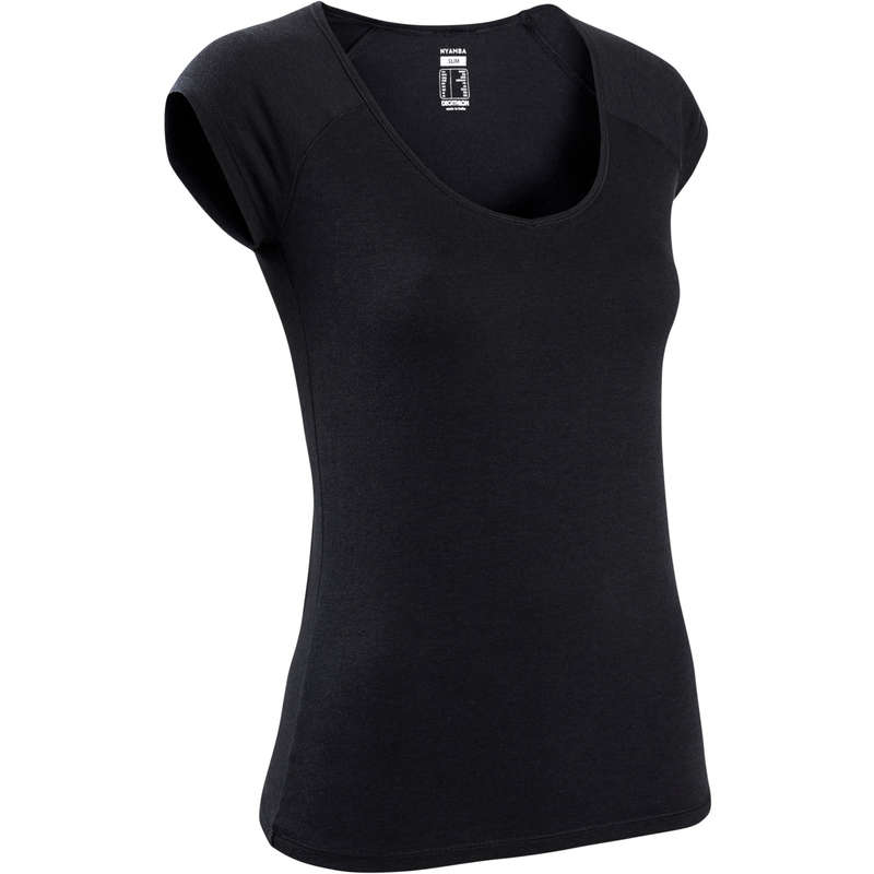 WOMAN T SHIRT LEGGING SHORT Clothing - Air+ Gym T-shirt Black DOMYOS - Tops