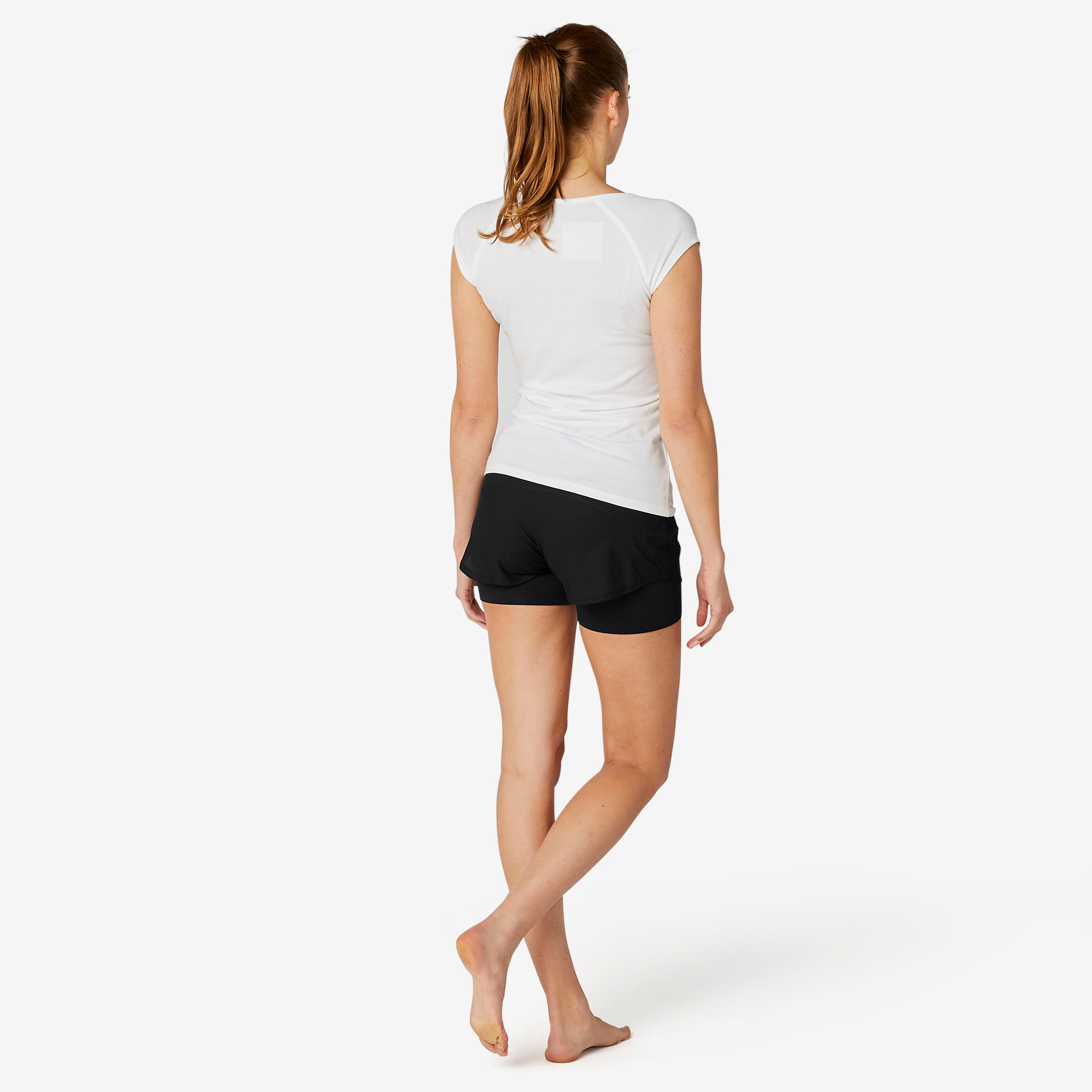 white 2 in 1 shorts