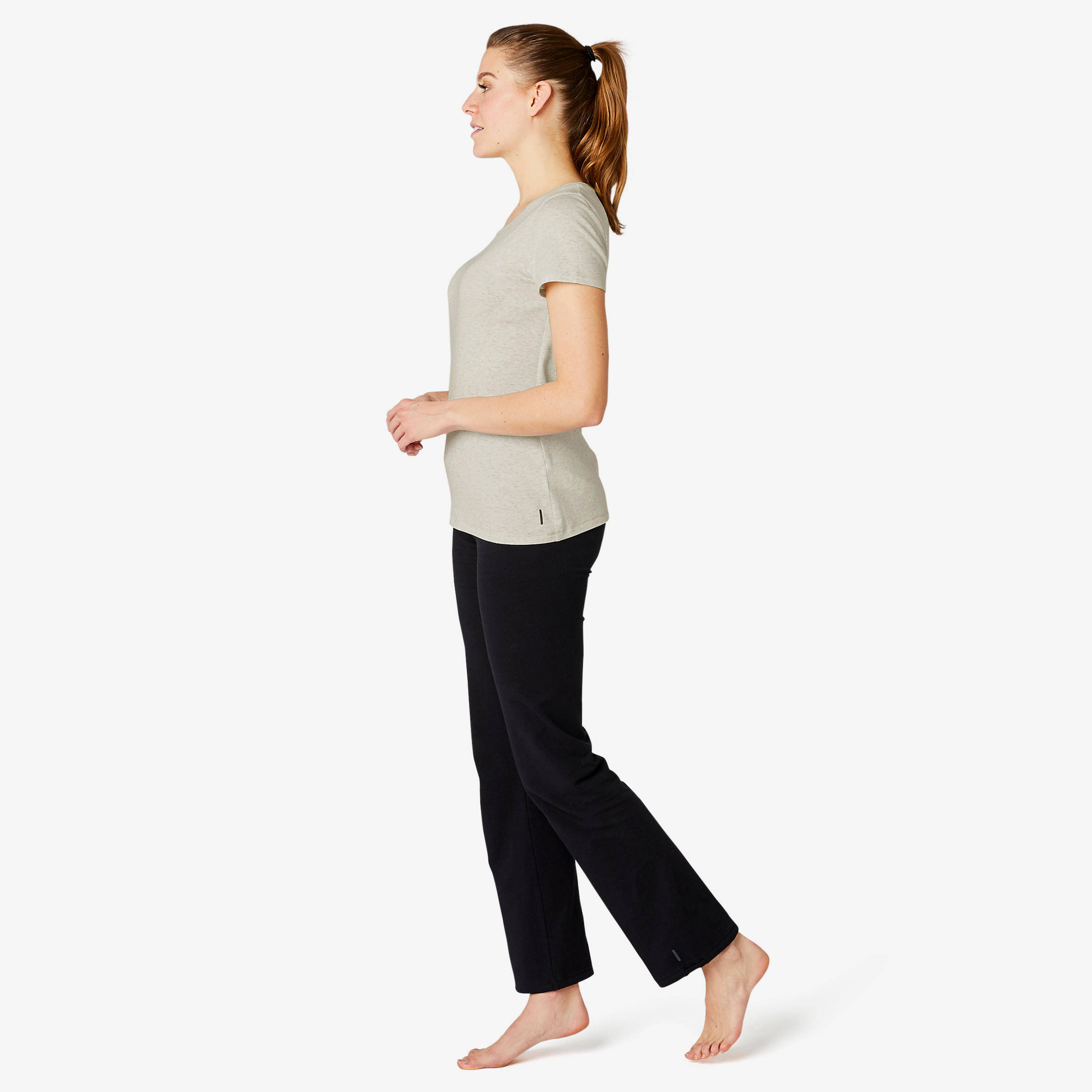 Refurbished Women Fitness Gym T-shirt Regular  Mottled White  - Condition A -  5
