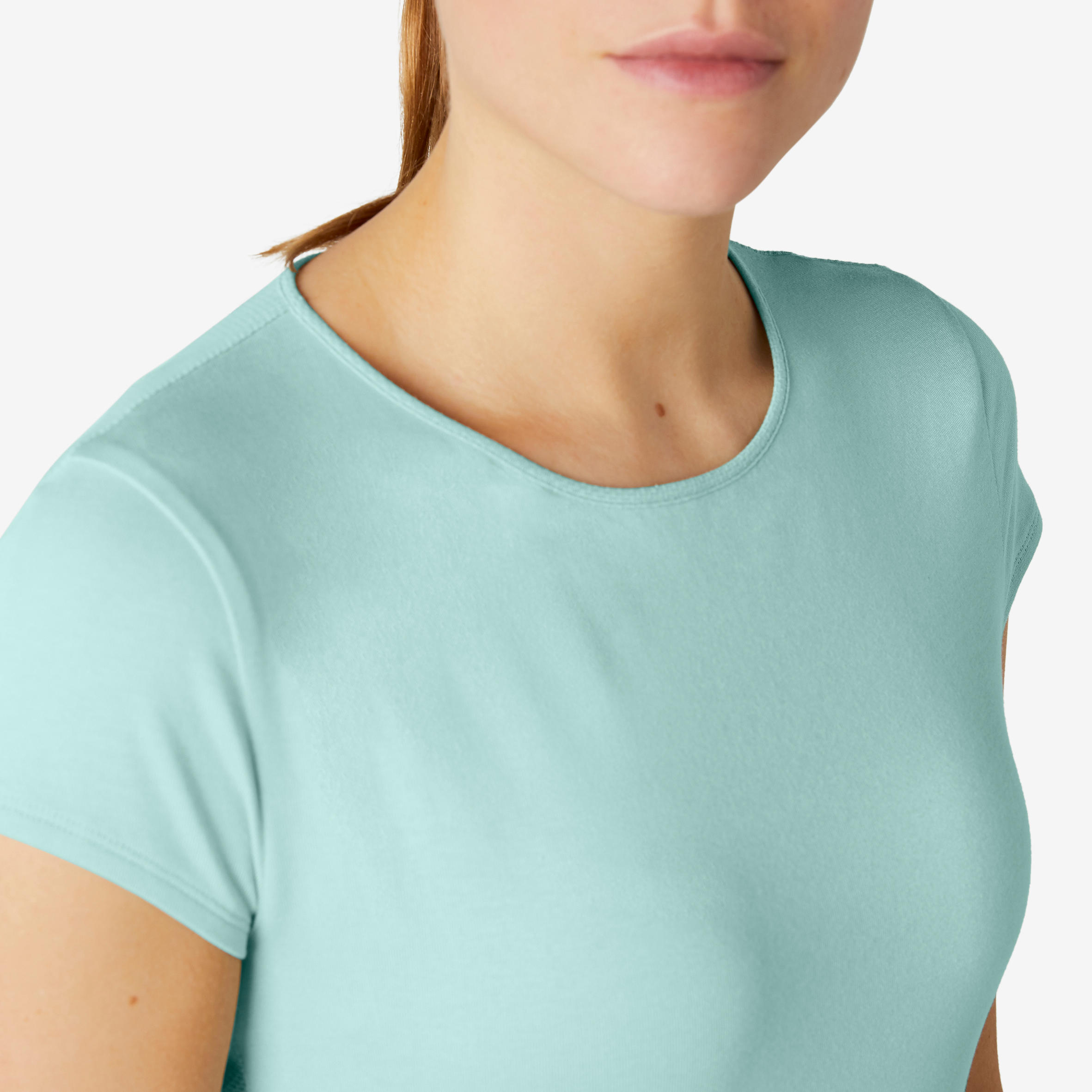 Women's Pilates & Gentle Gym T-Shirt 520 - Green 5/8