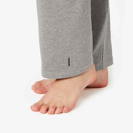 Straight-Cut Cotton Fitness Leggings Fit+ - Grey