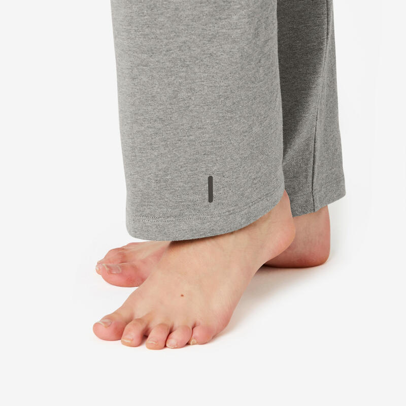 Fitness legging voor dames Fit+ recht model 500 grijs