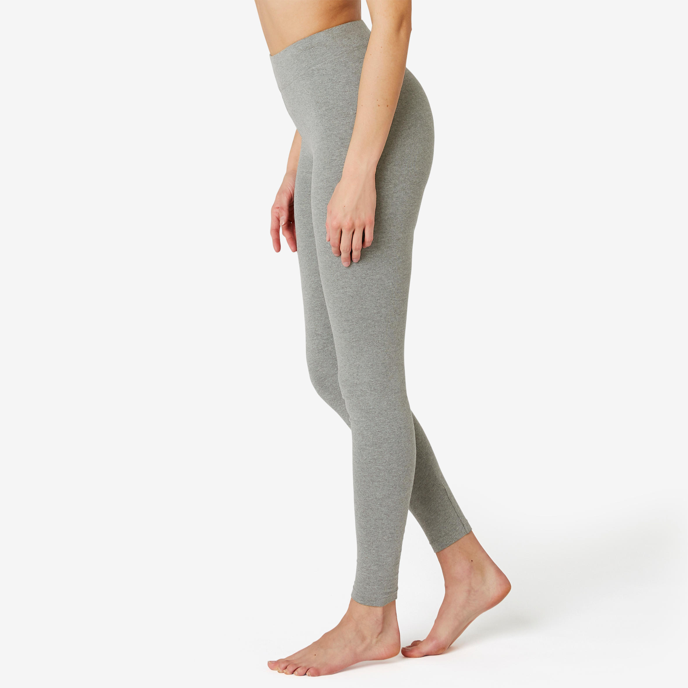 DOMYOS Leggings donna fitness FIT+ 500 cotone leggero grigi