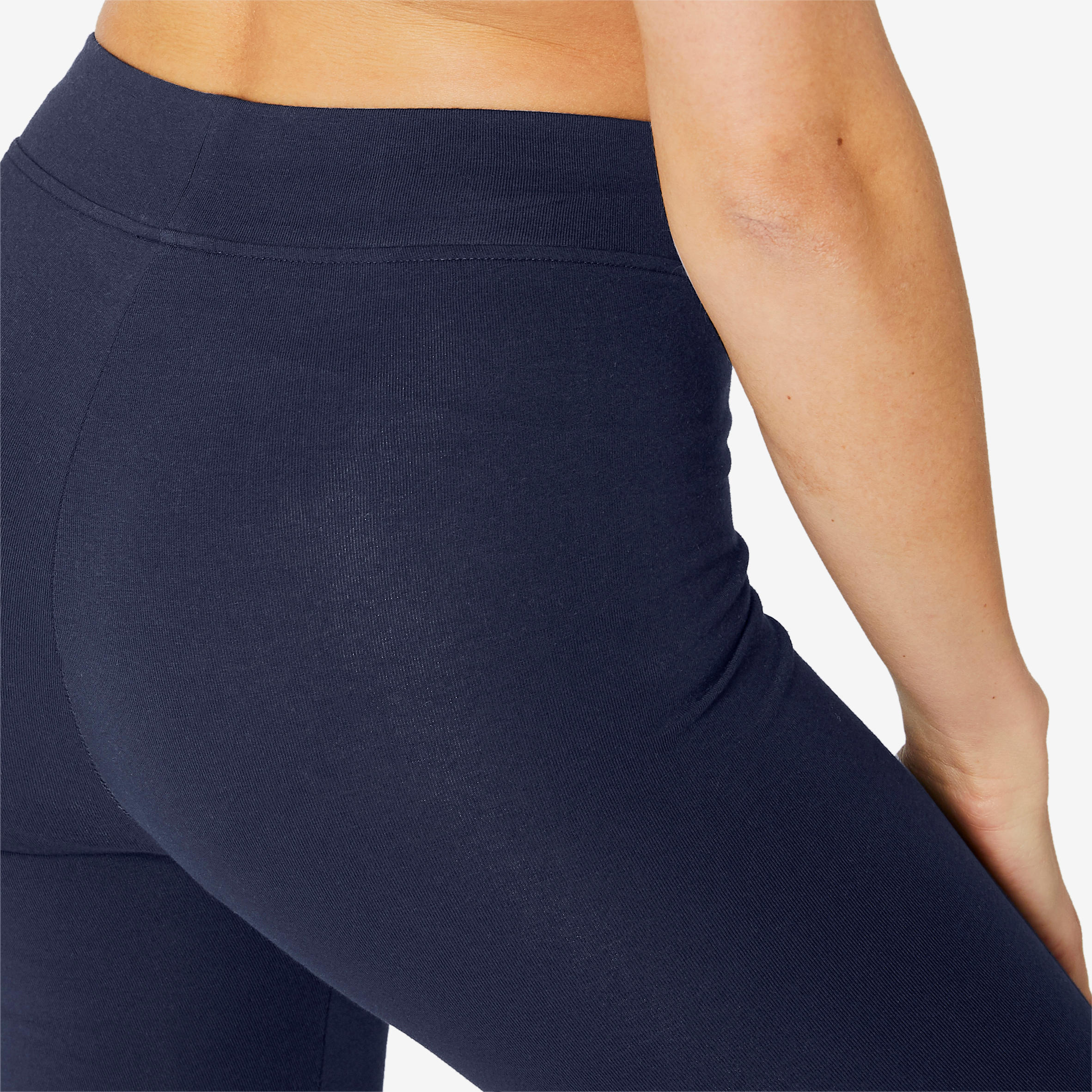Women's Slim Fitness Cropped Bottoms Fit+ 500 - Navy Blue 6/8