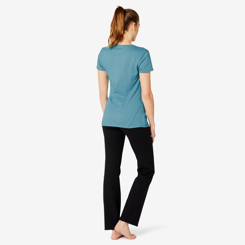 T-shirt regular fitness femme - 500 turquoise