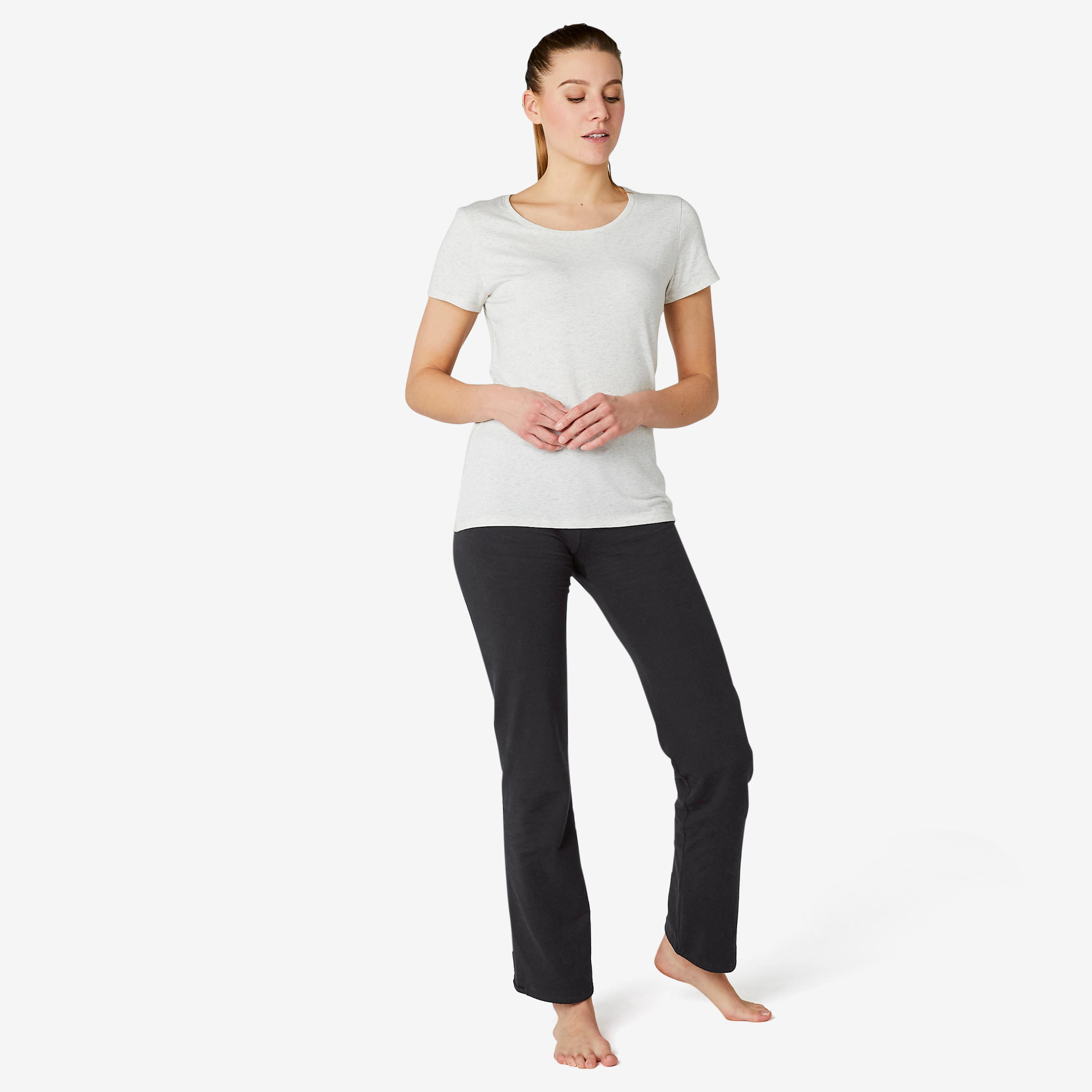 Leggings de fitness bajos ajustables negros para mujer Confort 500 19/25