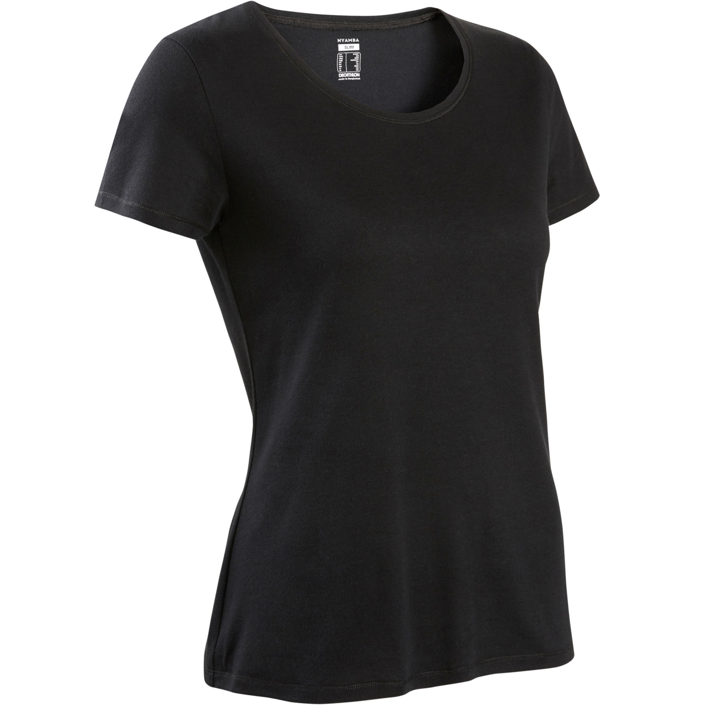 Camiseta de fitness manga corta para Mujer Domyos 500 negro 8/8