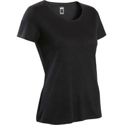 T-Shirt Coton Extensible Fitness Noir