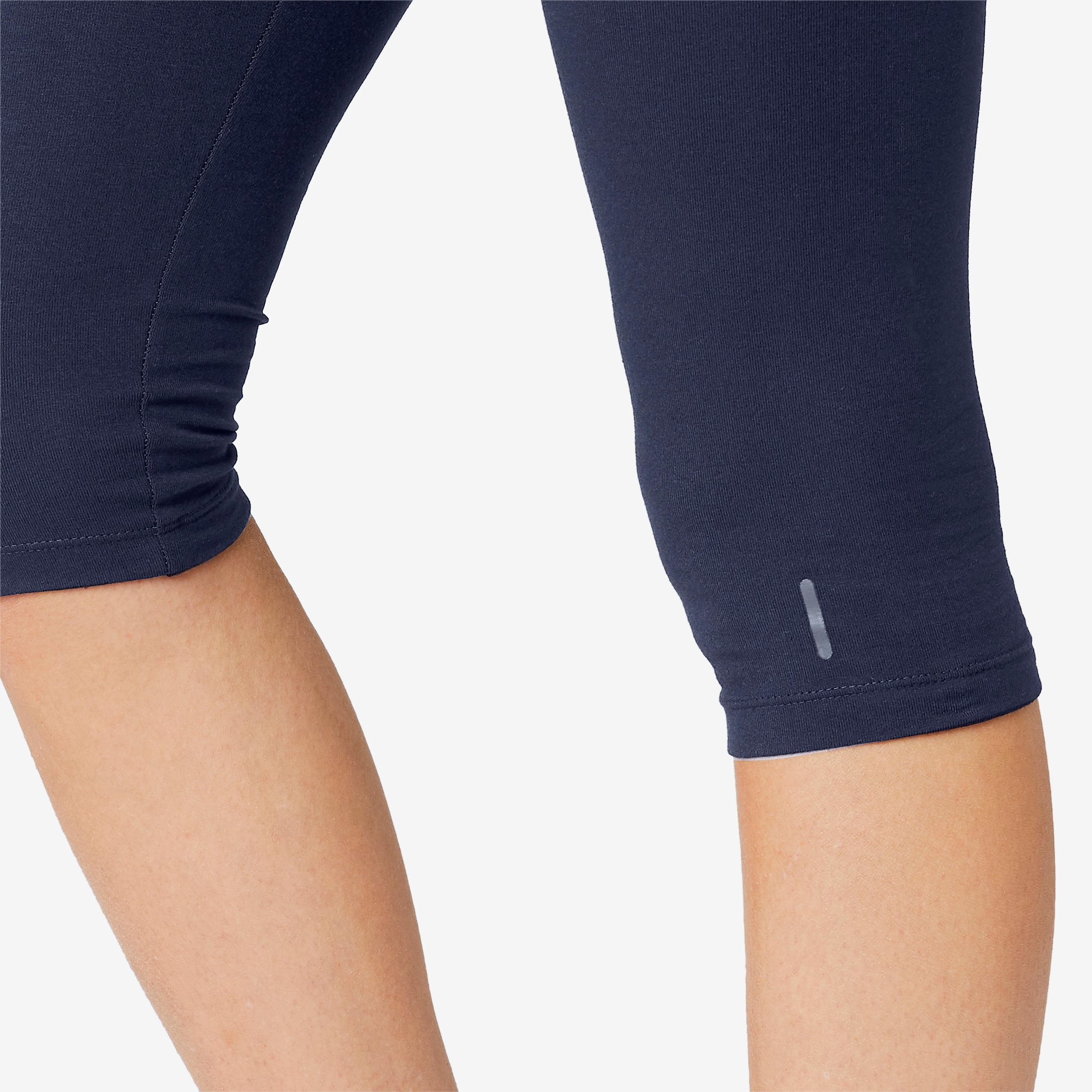 Women's Slim Fitness Cropped Bottoms Fit+ 500 - Navy Blue 7/8