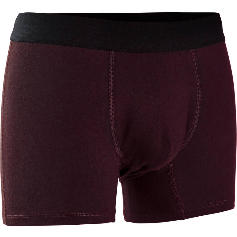 Men's Boxer Shorts 500 - Burgundy