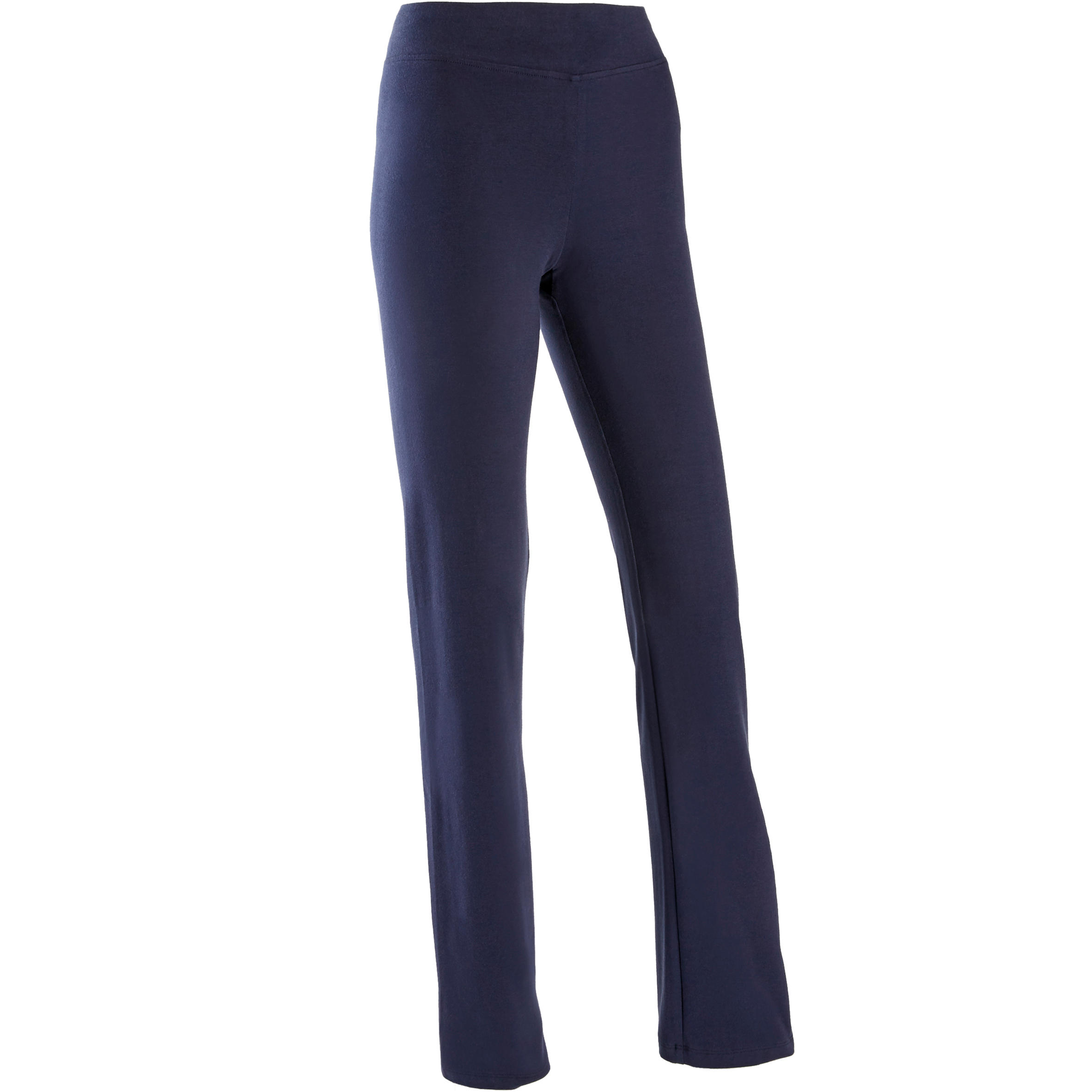Fitnesslegging Fit+ katoen recht model marineblauw 9/9