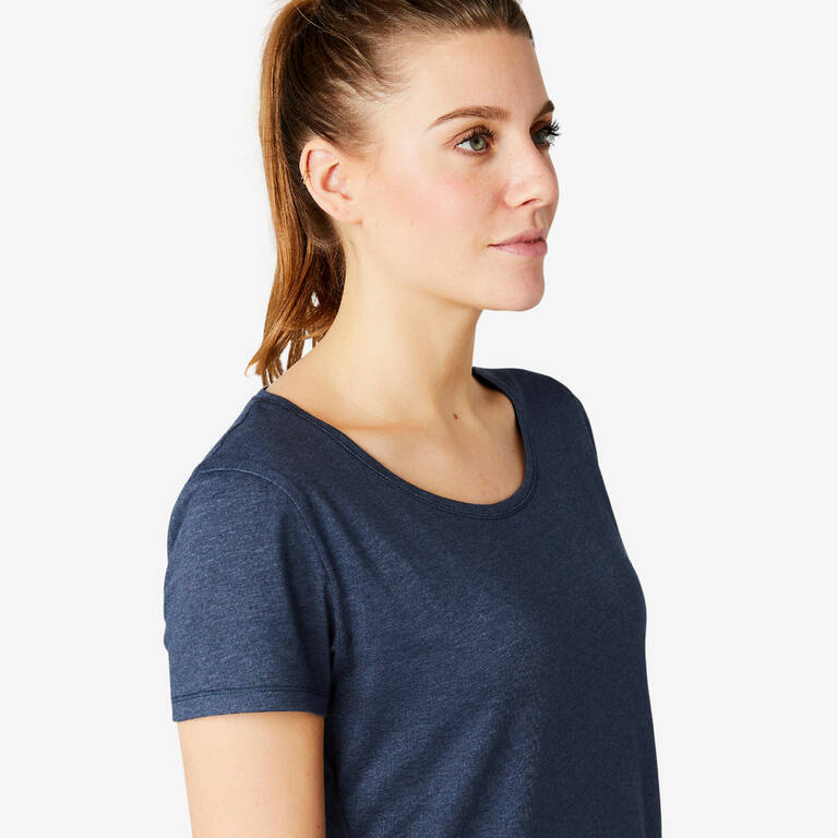 Women's Regular-Fit Fitness T-Shirt 500 - Blue