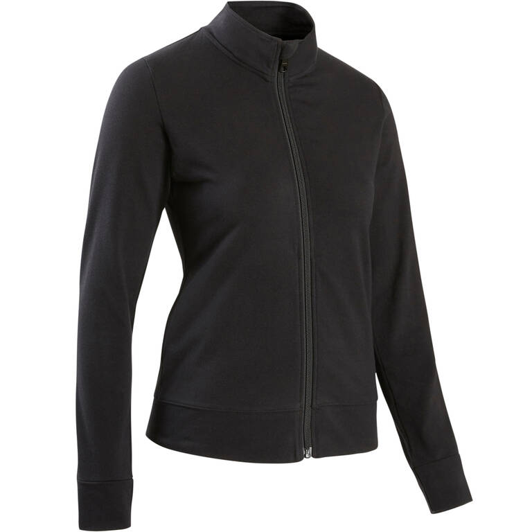 Women's Gentle Gym & Pilates Jacket 100 - Black