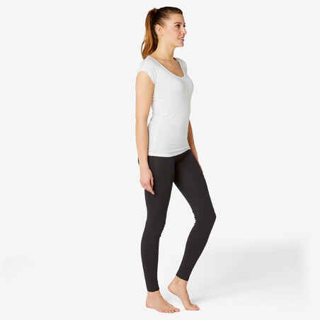 Women's Slim-Fit Fitness Leggings Fit+ 500 - Black