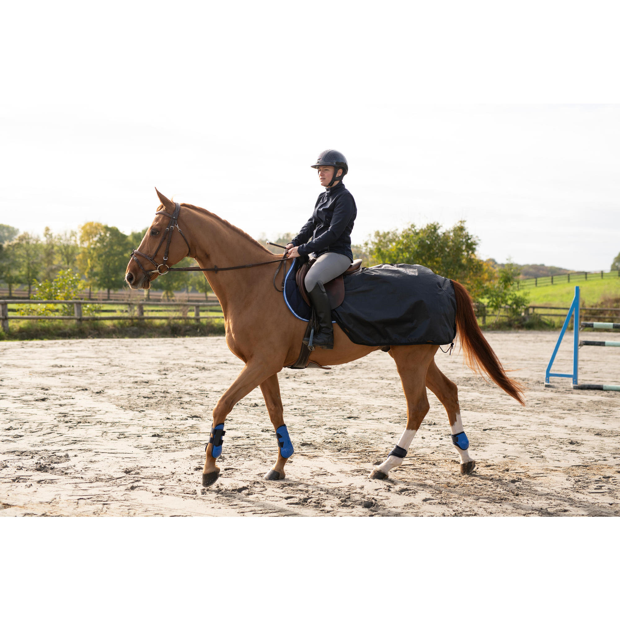 Couvre reins quitation cheval et poney ALLWEATHER noir FOUGANZA