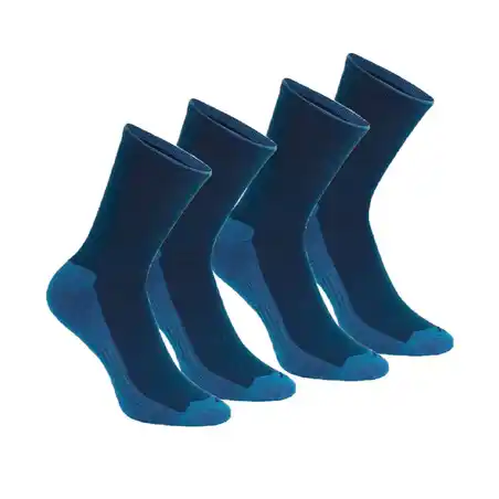 NH100 Country Walking Socks High x 2 Pairs - Navy Blue