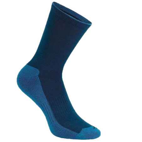 Calcetines altos de montaña y trekking Adulto Quechua NH100 High azul 2 pares