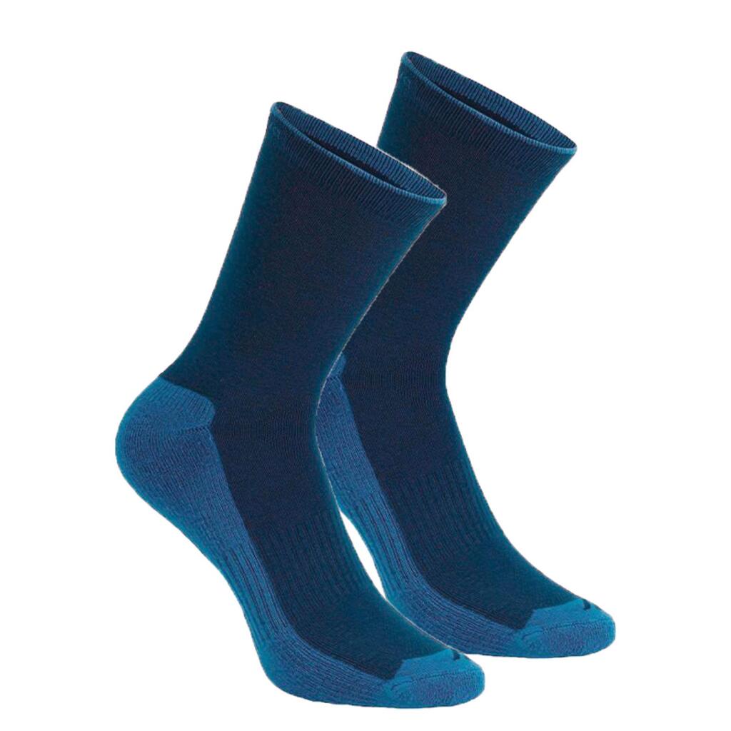 Wandersocken Naturwandern NH100 hoch 2 Paar marineblau 