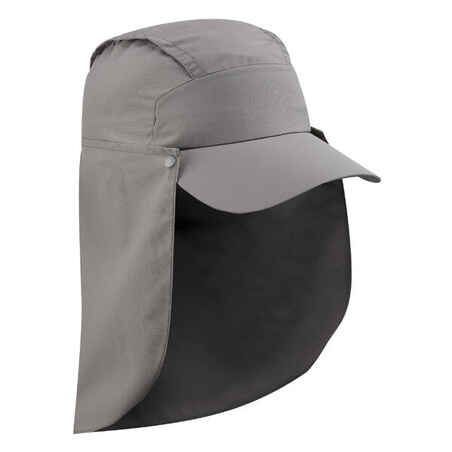 Anti-UV Cap with Removable Neck Protection - Grey