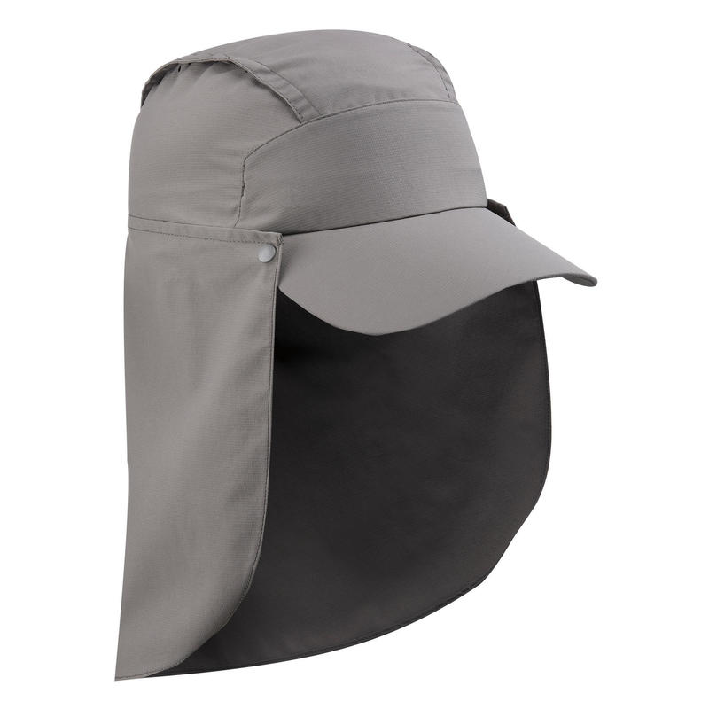 Cap with removable neck protection Trek 900 anti-UV - Grey