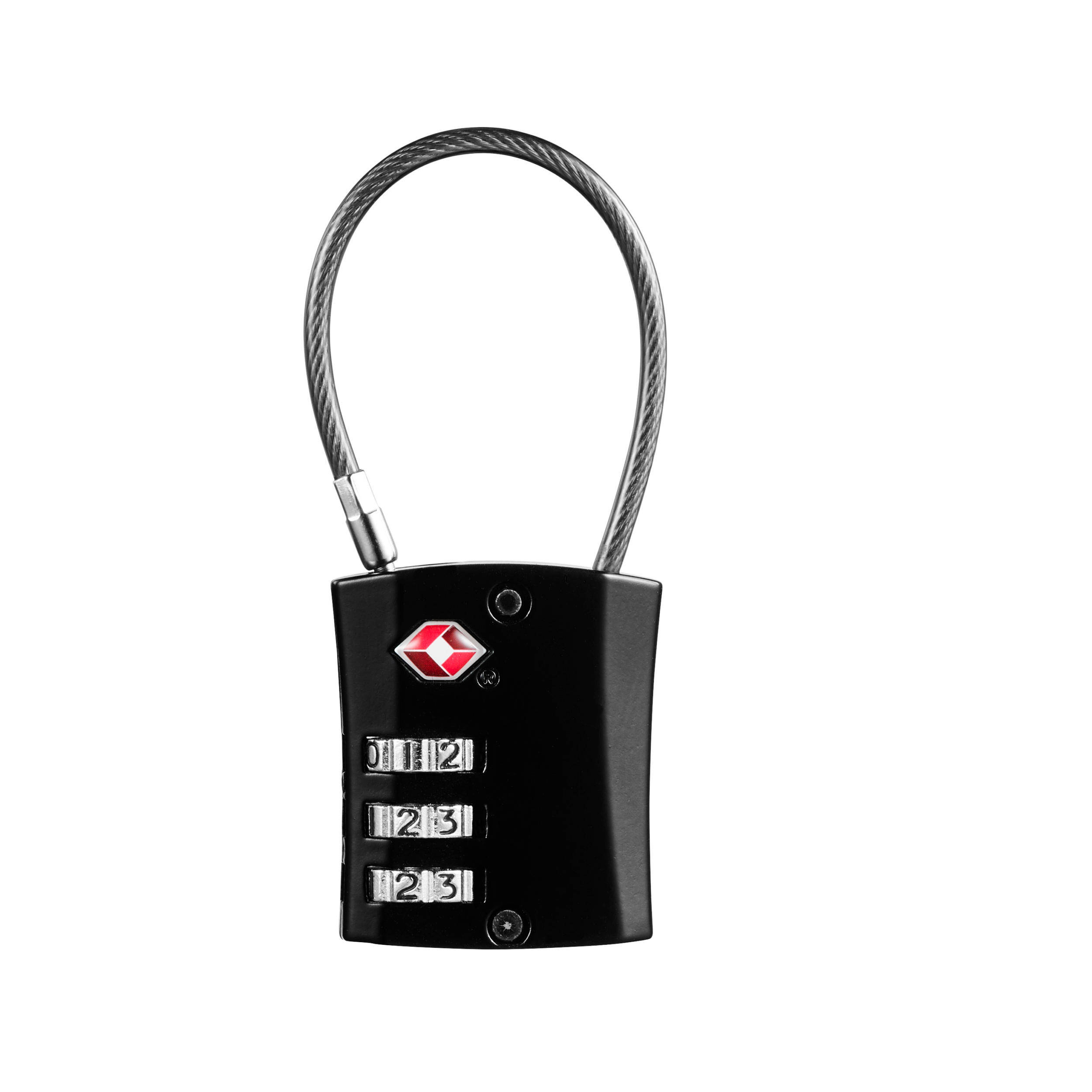 Cable travel combination lock, Travel TSA - Black -  3
