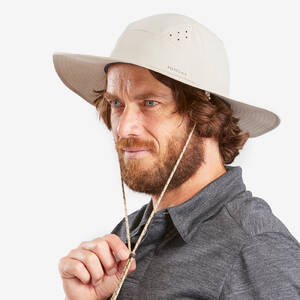 Men Trekking Hat Anti-UV MH500 Beige