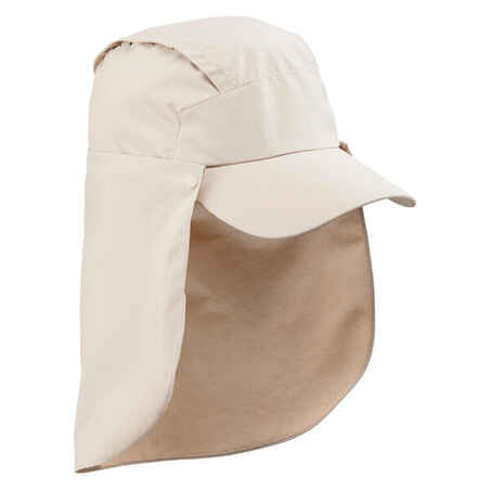 Anti-UV Cap with Removable Neck Protection - Beige