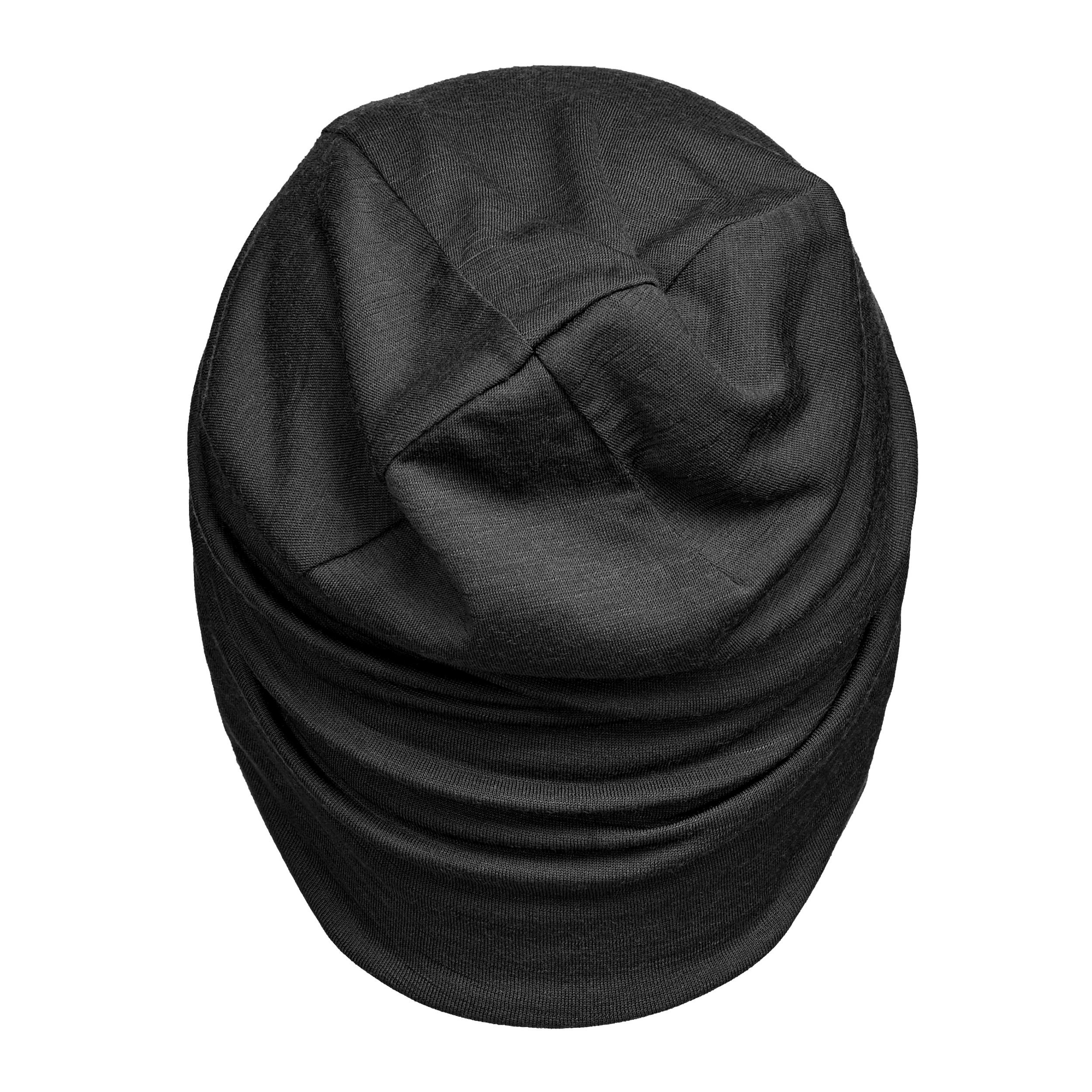 Merino Wool Hat - Trek 500 Black - FORCLAZ