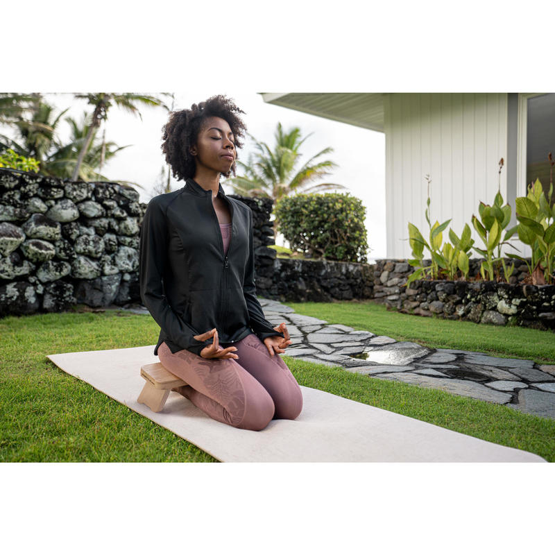 Natural Jute Rubber Yoga Mat 4 Mm Beige Domyos By Decathlon